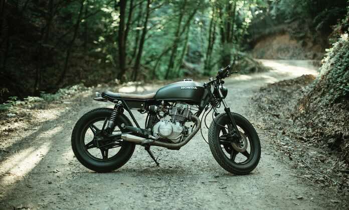 Honda motorbike on dirt trail
