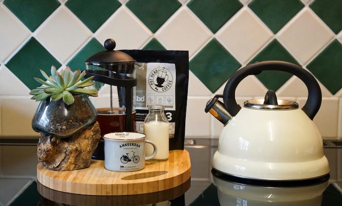 kettle and coffee